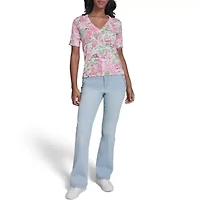 Printed V-Neck Sweater