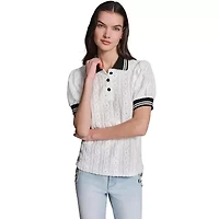 Floral Eyelet Knit Top