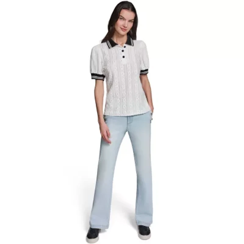 Floral Eyelet Knit Top