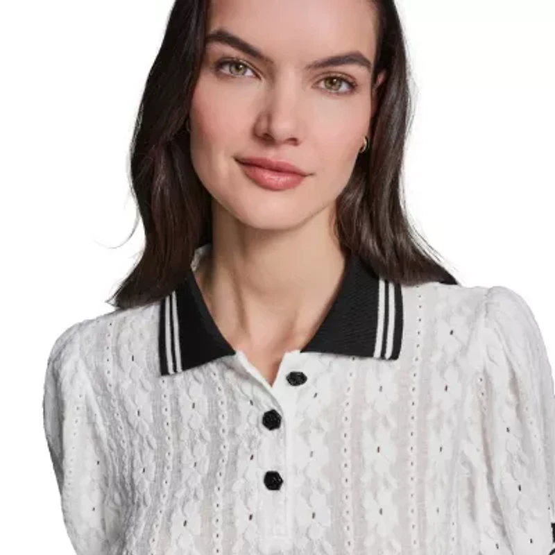 Floral Eyelet Knit Top
