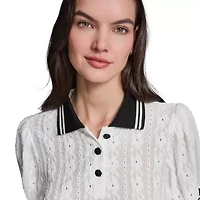 Floral Eyelet Knit Top