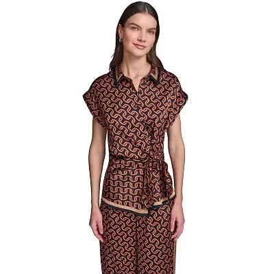 Printed Side Tie Blouse