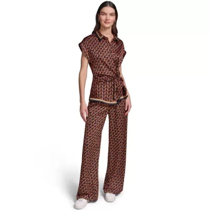 Printed Side Tie Blouse