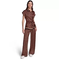 Printed Side Tie Blouse
