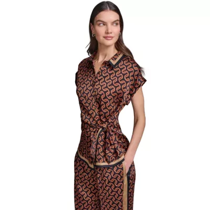 Printed Side Tie Blouse