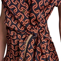 Printed Side Tie Blouse