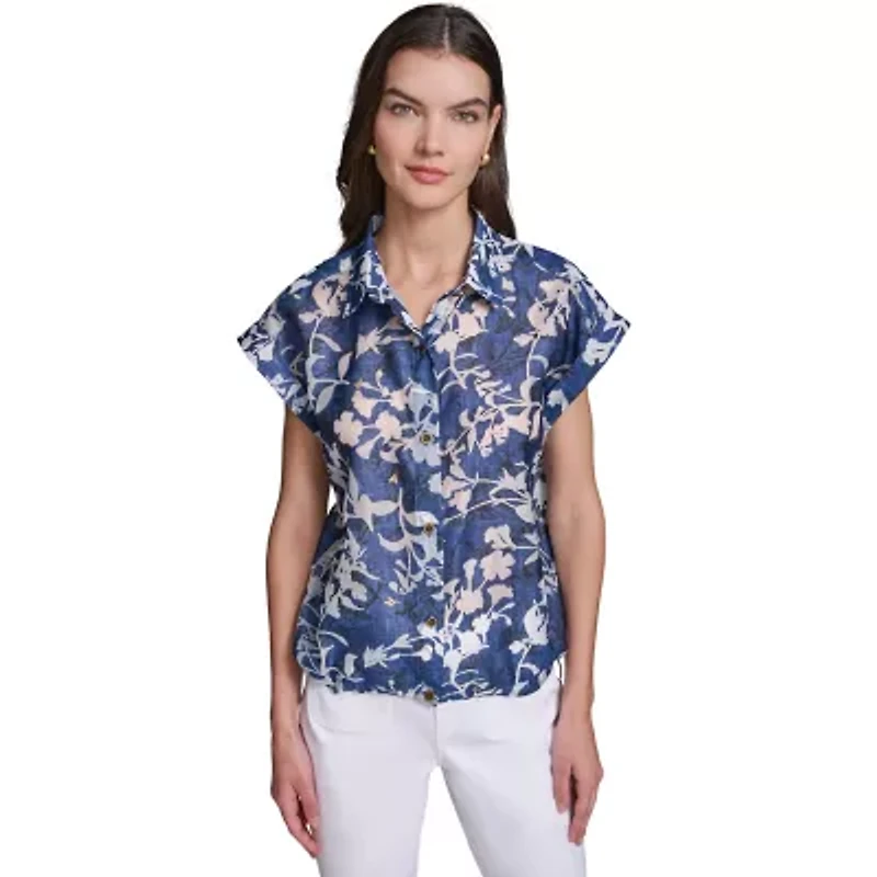 Printed Burnout Bungee Blouse