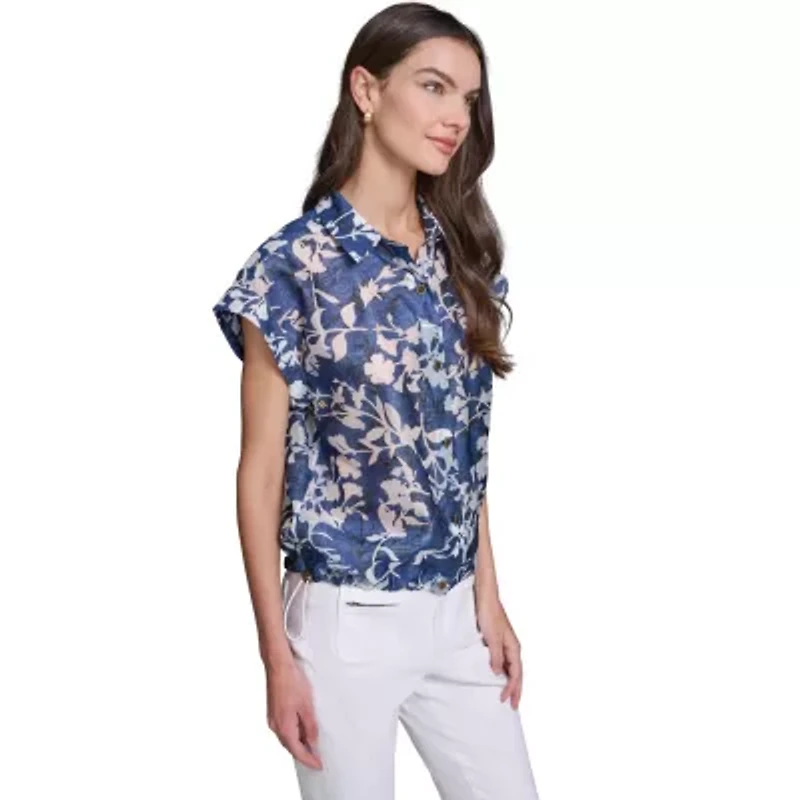 Printed Burnout Bungee Blouse