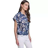 Printed Burnout Bungee Blouse