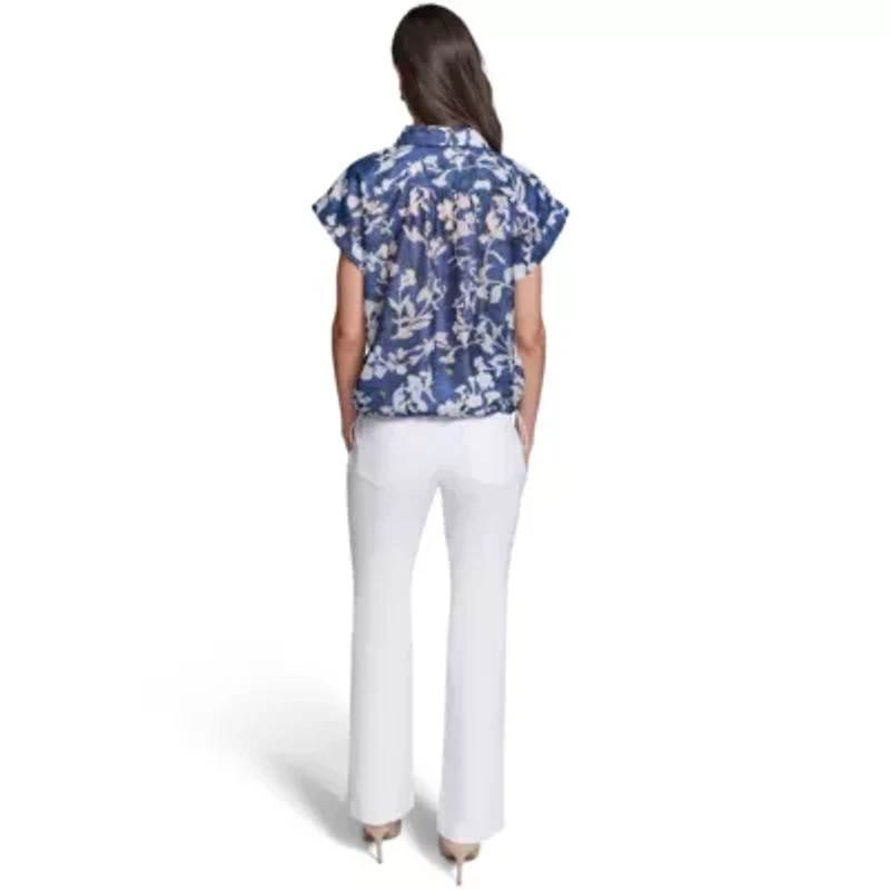 Printed Burnout Bungee Blouse