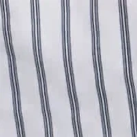 Striped 3/4 Sleeve Floral Embroidery Blouse