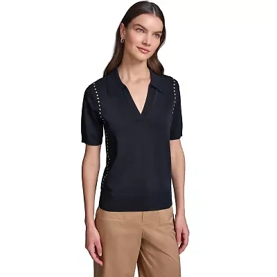 Johnny Collar Short Sleeve Sweater