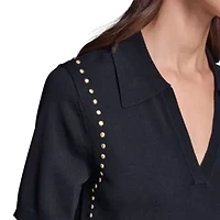 Johnny Collar Short Sleeve Sweater