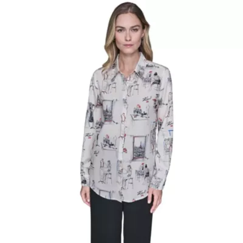 Allover Print Button Down