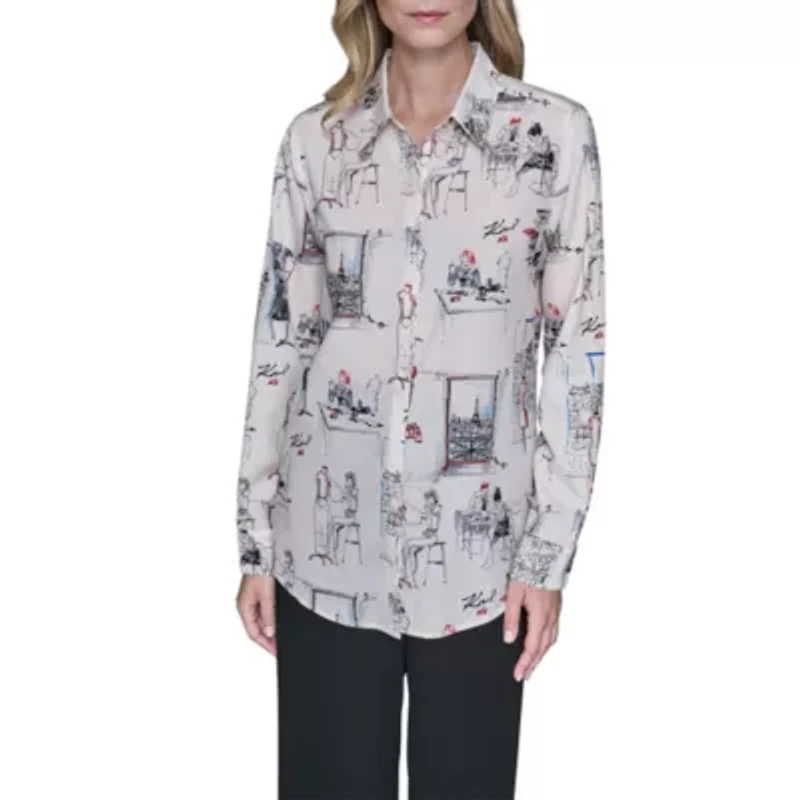 Allover Print Button Down