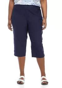 Plus Solid Capris