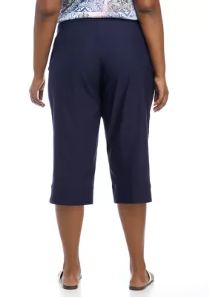 Plus Solid Capris