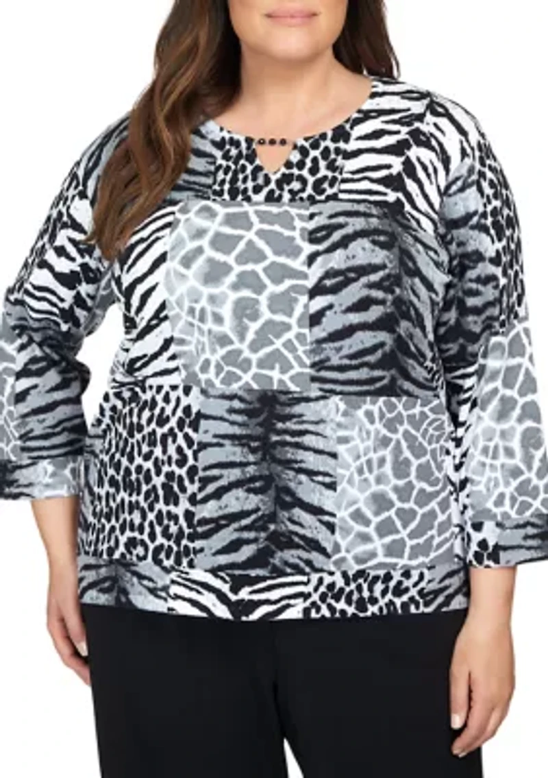 Plus Animal Patch Sweater