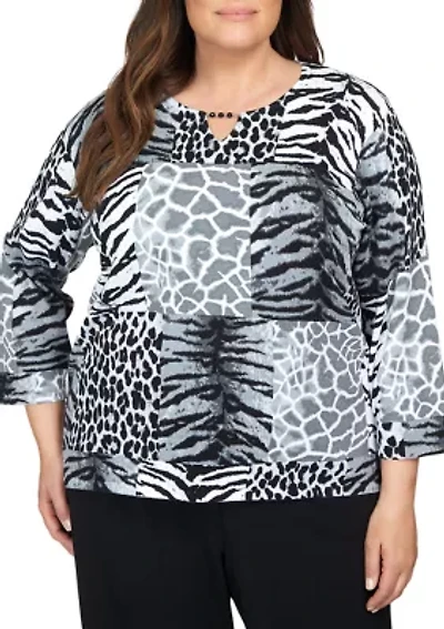 Plus Animal Patch Sweater