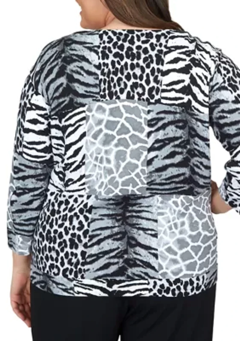 Plus Animal Patch Sweater