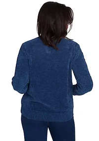 Women's Classic Chenille Diamond Stitched Sweater