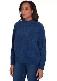 Women's Classic Chenille Diamond Stitched Sweater