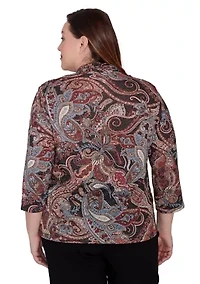 Plus Classics Paisley Lurex Two One Sweater