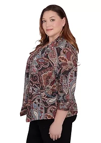 Plus Classics Paisley Lurex Two One Sweater
