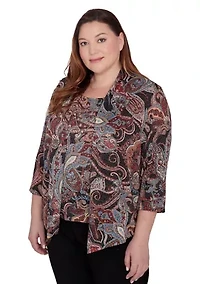 Plus Classics Paisley Lurex Two One Sweater