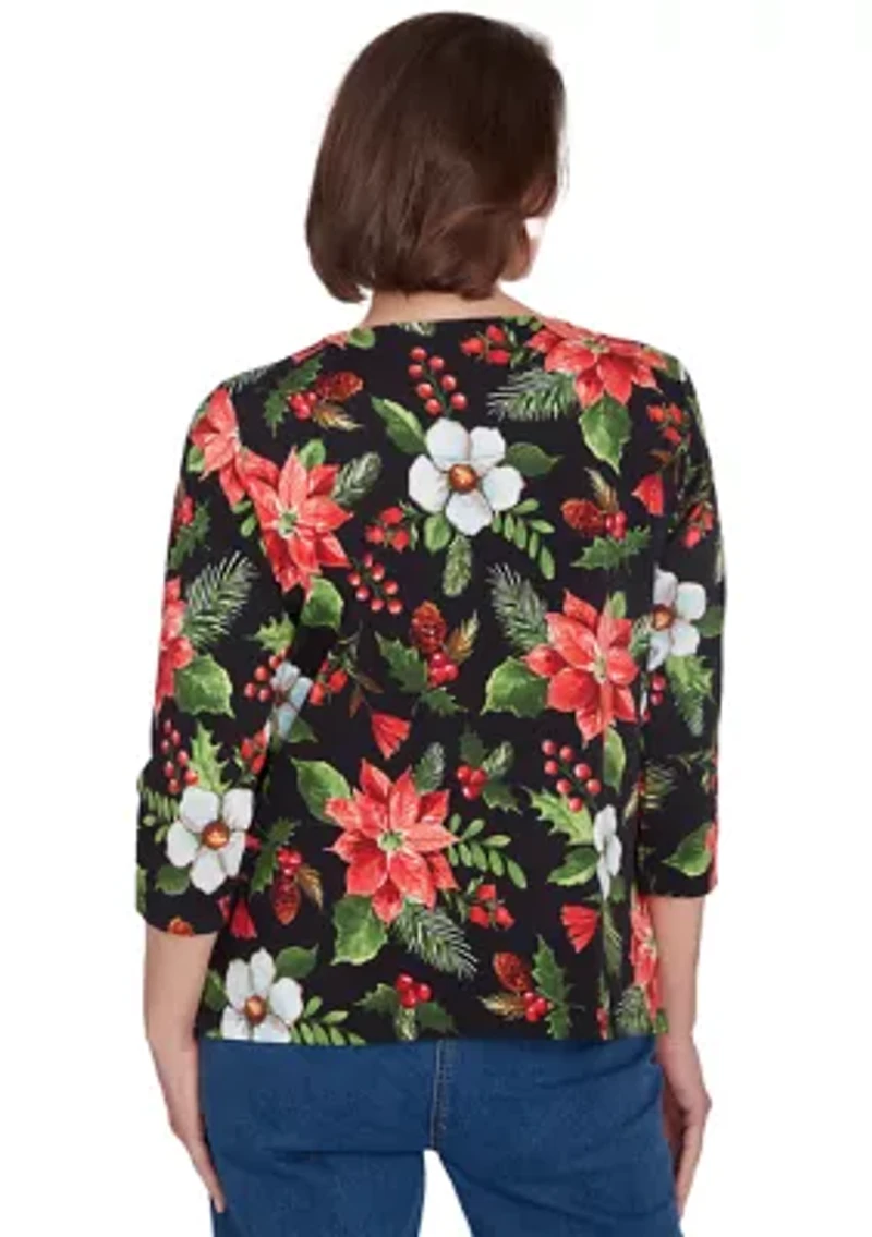 Petite Classics Poinsettias Top