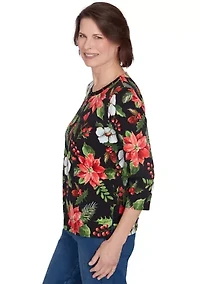 Petite Classics Poinsettias Top