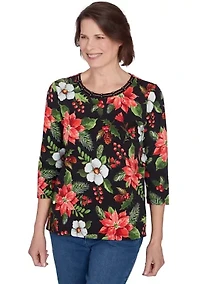 Petite Classics Poinsettias Top