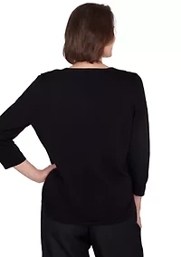 Petite Classics Color Blocked Sweater