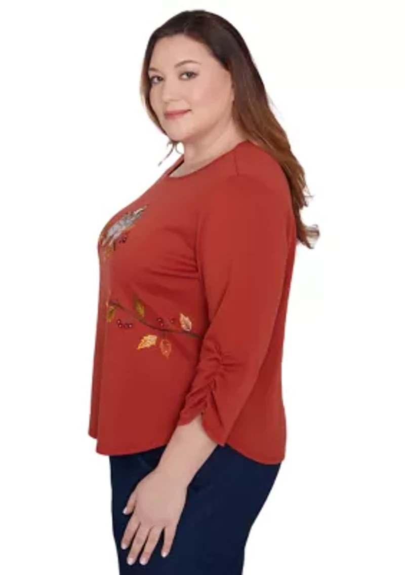 Plus Classics Nuzzling Owls Top