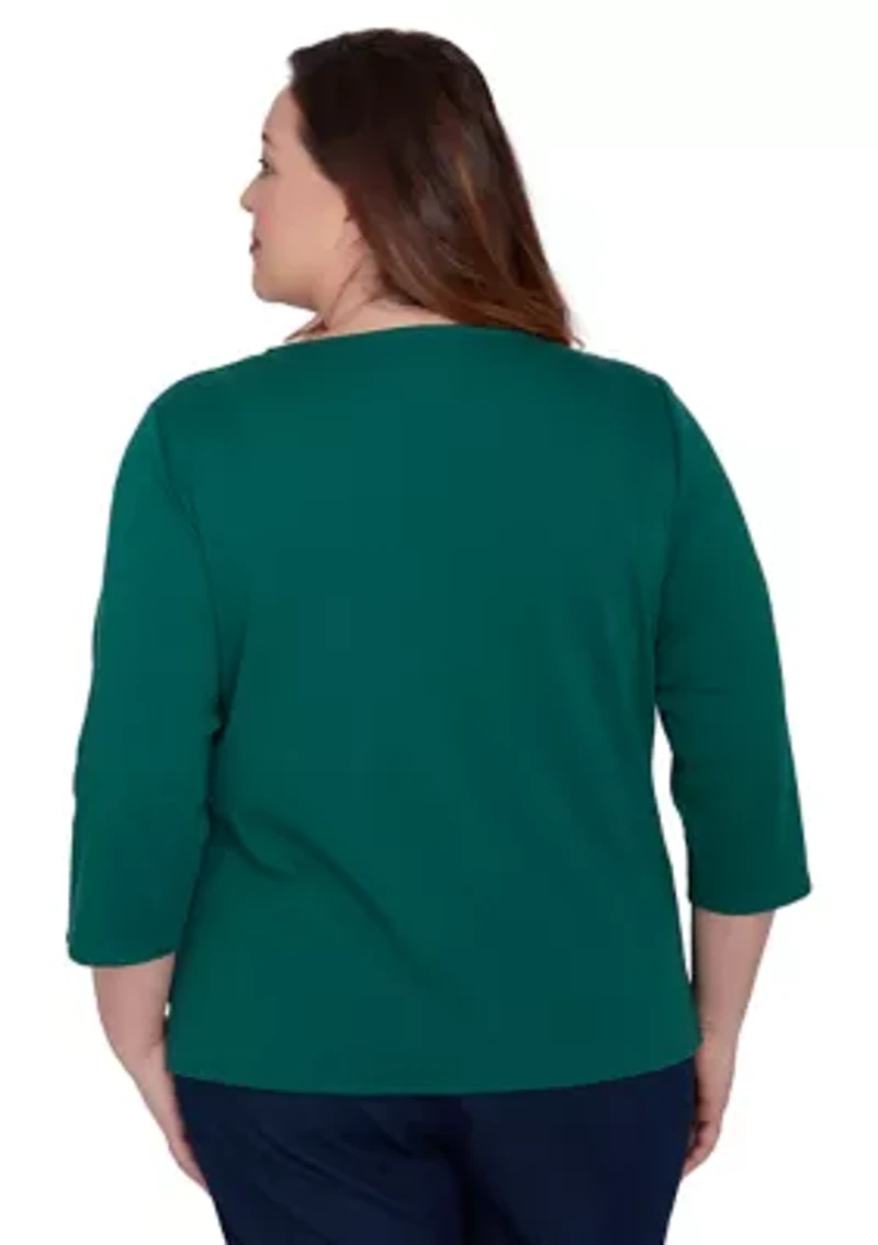 Plus Classics Birds with Hats Top