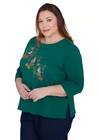 Plus Classics Birds with Hats Top