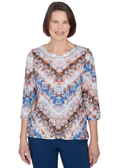 Petite Classics Python Chevron Top