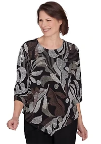 Petite Classics Texture Leaves Top