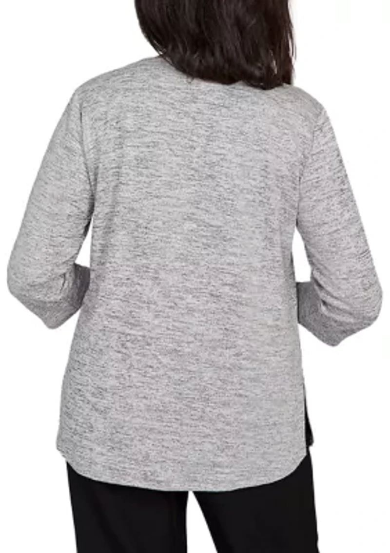 Women's Classics Melange Top with Necklace