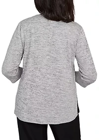 Women's Classics Melange Top with Necklace