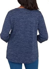 Women's Classics Melange Top with Necklace