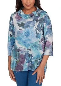 Women's Classics Brushstroke Floral Top