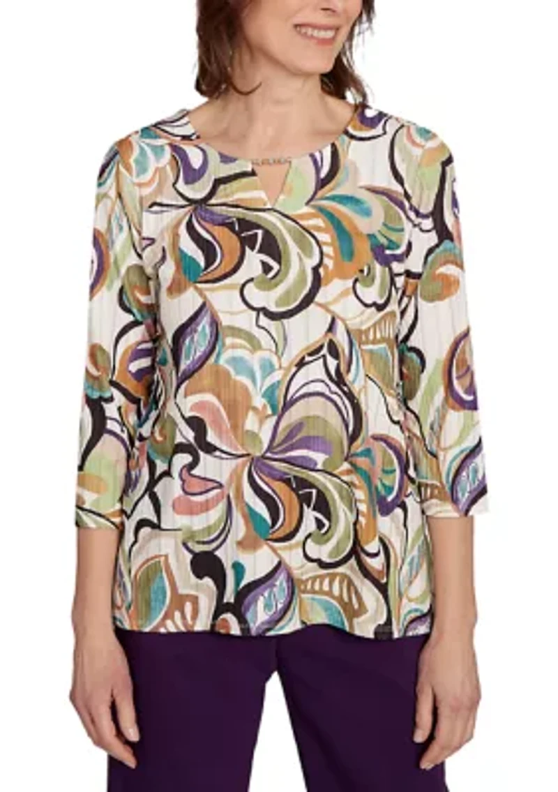 Women's Classics Abstract Scroll Top
