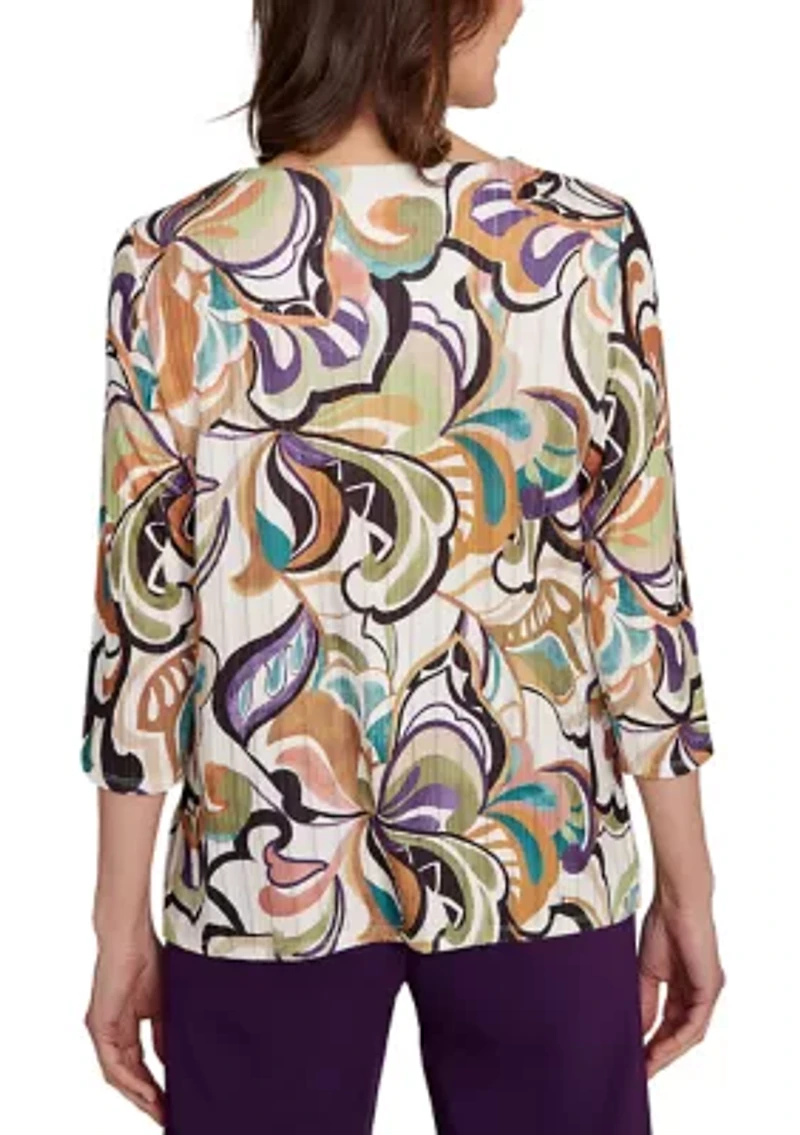 Women's Classics Abstract Scroll Top