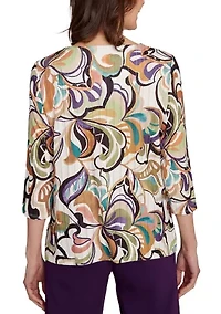 Women's Classics Abstract Scroll Top