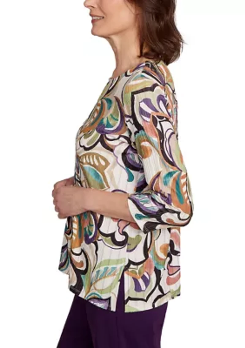 Women's Classics Abstract Scroll Top