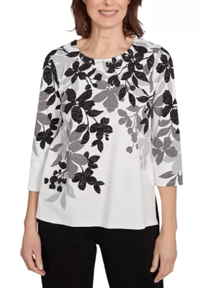 Missy Classics Shadow Leaf Top