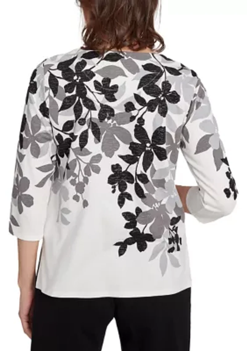 Missy Classics Shadow Leaf Top