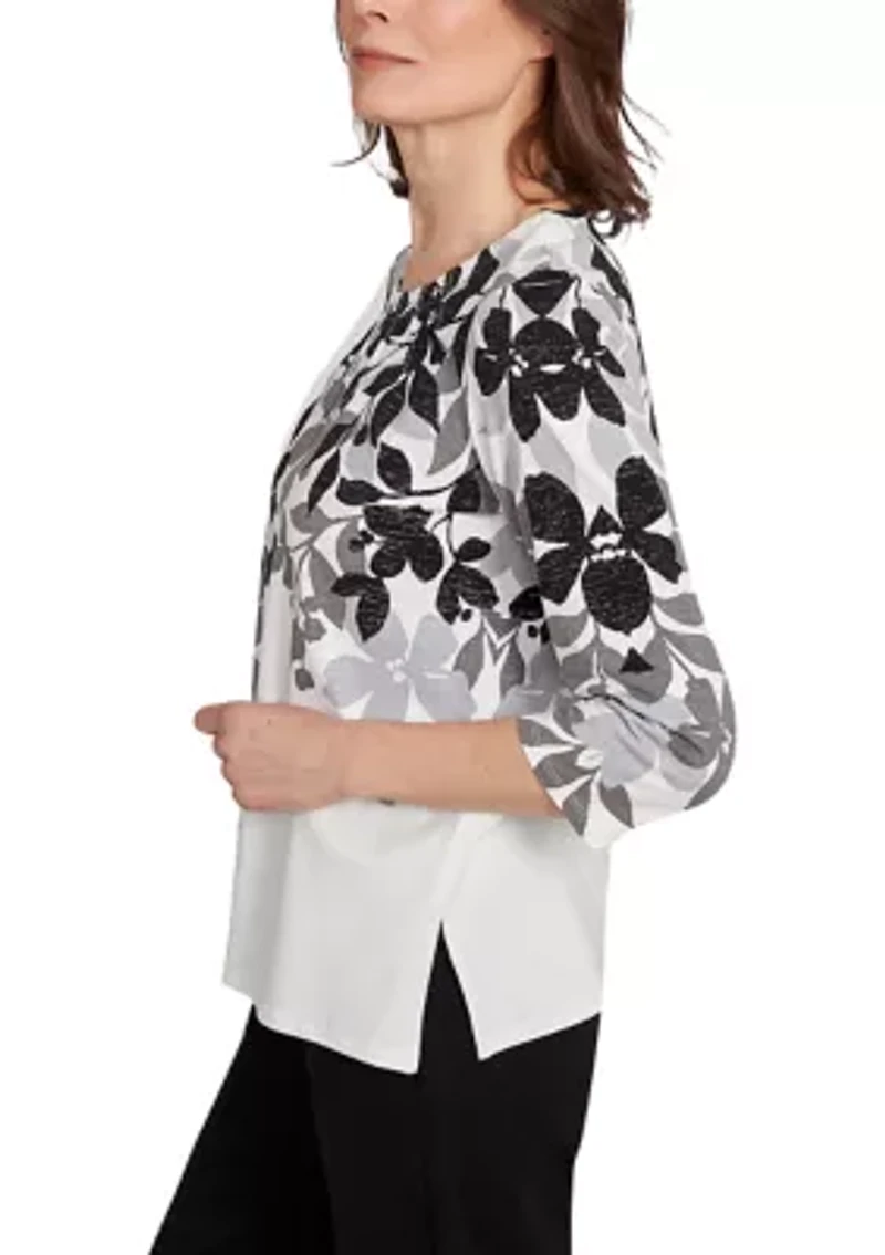 Missy Classics Shadow Leaf Top