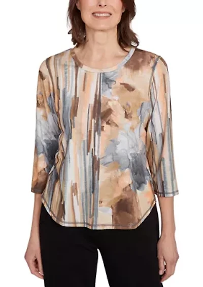 Women's Classics F5 Spliced Flower Stripe Top